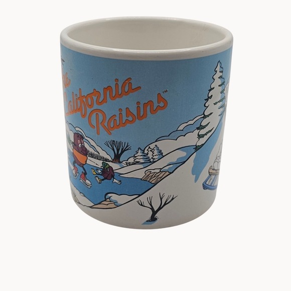 Vtg 1988 "The California Raisins" Coffee Tea Mug Winter Fun 80s Music Band USA - Picture 2 of 9